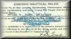 Myles King's 200,000 Nautical Mile Card