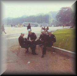 Crew in Paris. (l-r) Rickli, Heuler, King, Kolvig