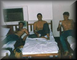 L-R Greg Liberace, Dixon Alvardo and Gene in Hotel in Cartagena, Columbia